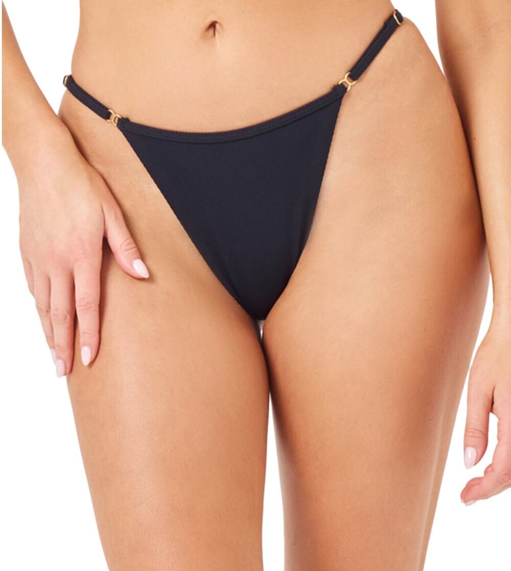 L*SPACE Women's Remi Bitsy Bikini Bottoms XL Black Cheeky Coverage NWT